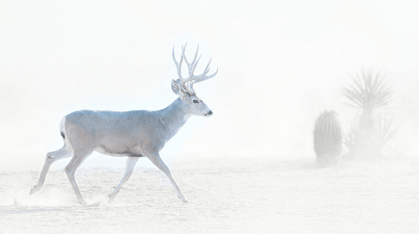 Venado cruzando el desierto de Wirikuta